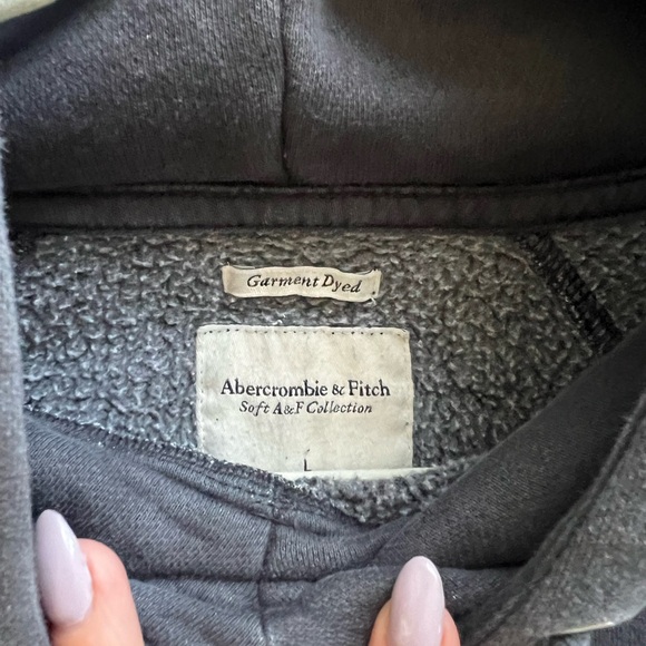 Abercrombie & Fitch Soft AF Cropped  Black Hoodie Sweatshirt L - Picture 3 of 3